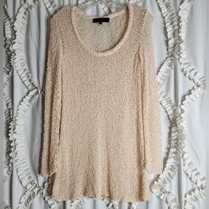 Rag & Bone Textured Sheer Cream Long Sleeve Top Size Small